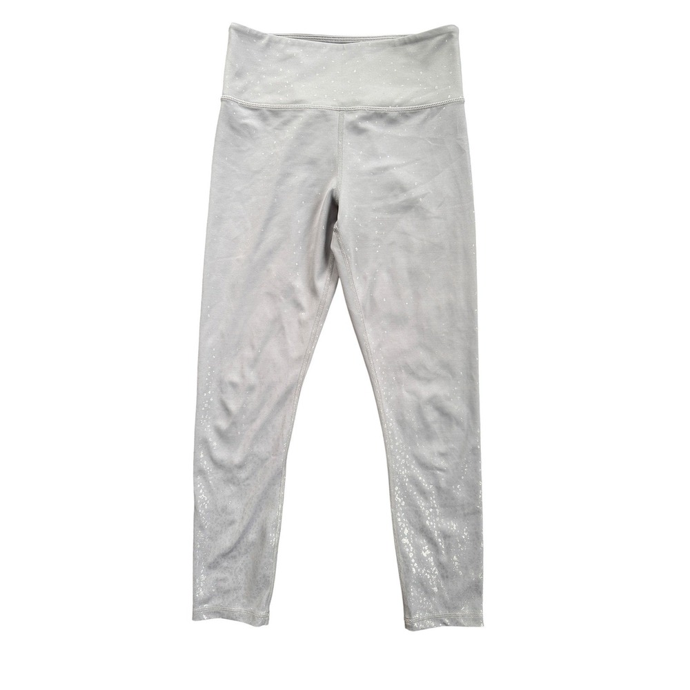 Zyia Active Leggings Womens 6-8‎ Gray Excellent Metallic Foil Speckle High Rise